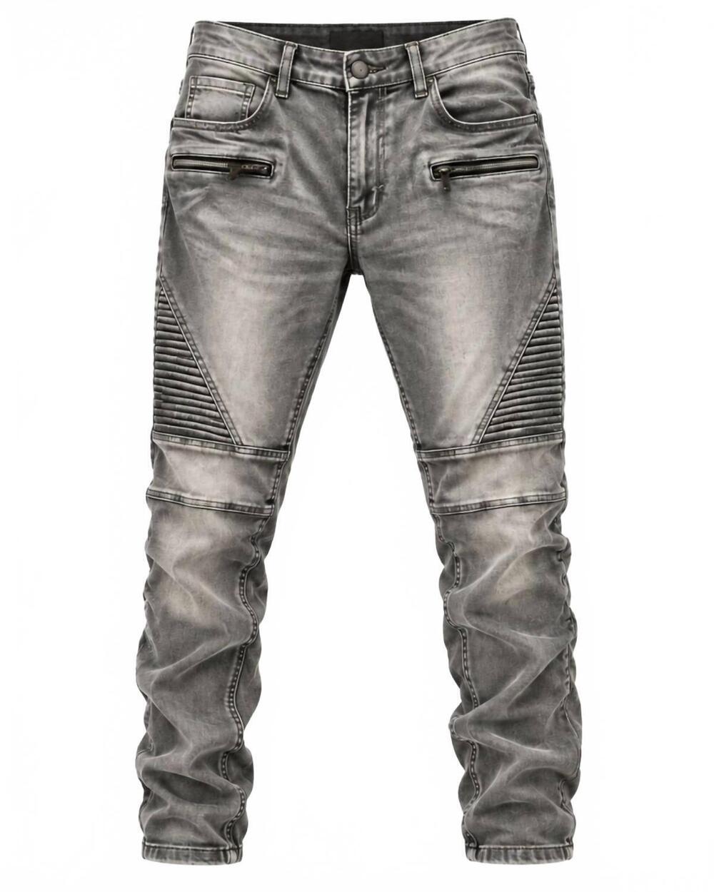 NEW AMERICAN BAZI women's zippers under pockets jeans - plus in gray